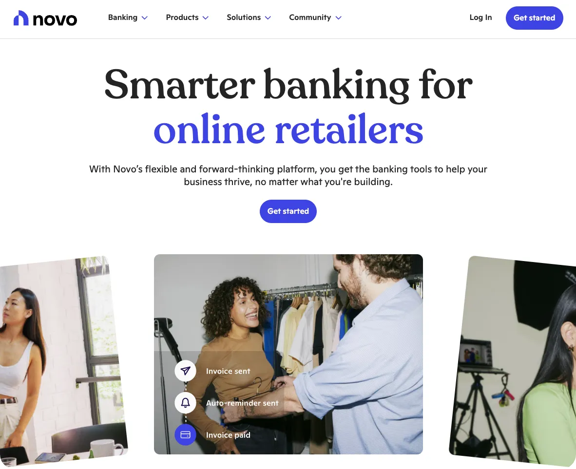 Novo homepage screenshot